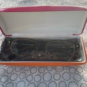 Kate Spade NY “Lucyann” Tortoise Shell Eyeglasses Readers & Hard Sided Case EUC